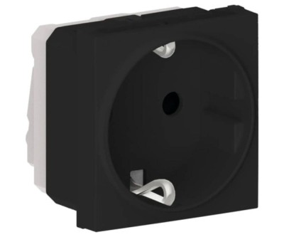 Priza schuko 2M 16A Flexo Himel negru mat foto