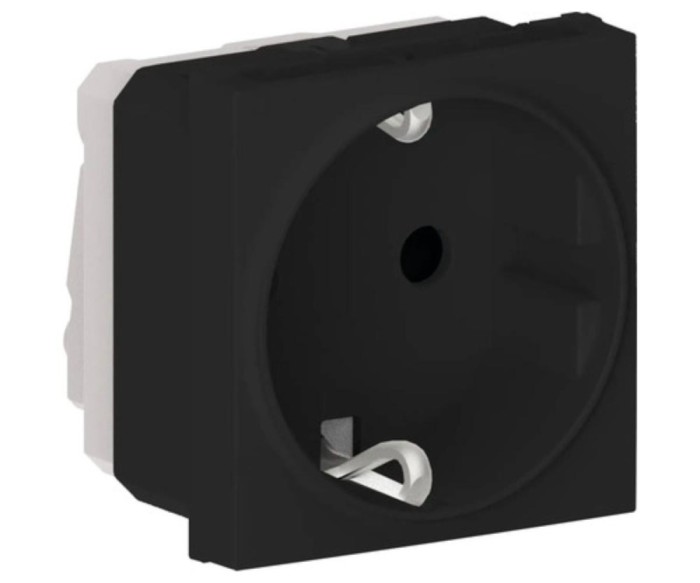 Priza schuko 2M 16A Flexo Himel negru mat