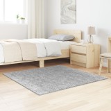 Covor shaggy vidaXL cu spate din latex gri 120x120 cm
