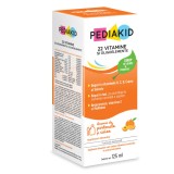 Sirop cu gust de portocale si caise 22 de Vitamine si Oligoelemente, 125 ml, Pediakid