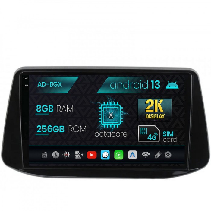 Navigatie Hyundai I30 (2017-Prezent), Android 13, X-Octacore 8GB RAM + 256GB ROM, 9.5 Inch - AD-BGX9008+AD-BGRKIT202