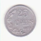 Luxemburg 25 centimes 1954, primul an de batere.