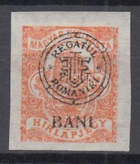 ROMANIA 1919 EMISIUNEA CLUJ EROARE TIMBRU PENTRU ZIARE CU BANI JOS IN LOC DE SUS GUMA ORIGINALA SARNIERA