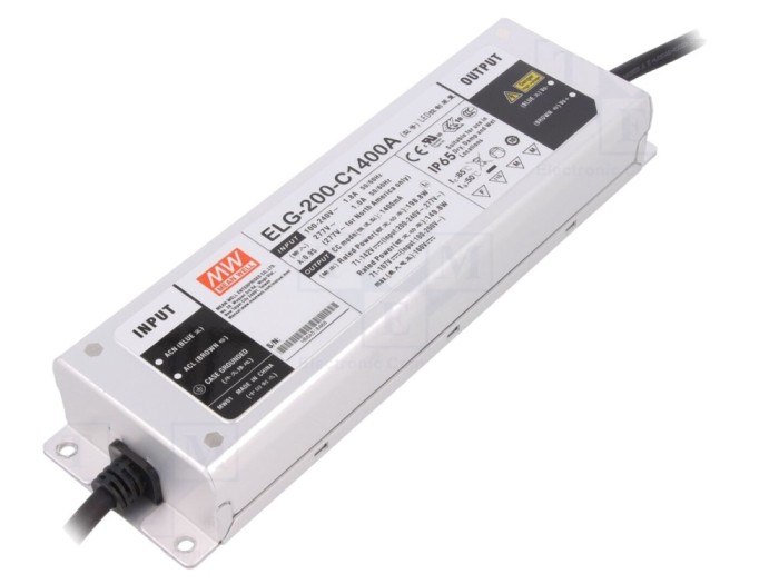 Alimentator LED 200W IP65 71-142VDC
