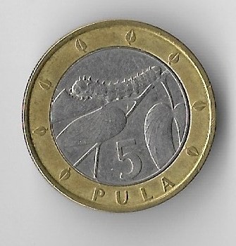 Moneda 5 pula 2007 - Botswana foto