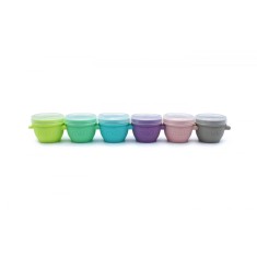 SET 6 RECIPIENTE SILICON SNAP&amp;GO, MELII, 59 ML