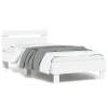 VidaXL Cadru de pat cu tăblie și lumini LED, alb, 90x190 cm 838743