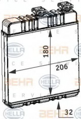 Radiator incalzire interior OPEL ASTRA G Cupe (F07) (2000 - 2005) HELLA 8FH 351 311-141 foto