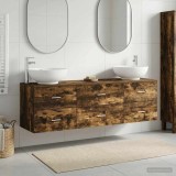 Cumpara ieftin Set de mobilier pentru baie 3 buc. Stejar fumuriu