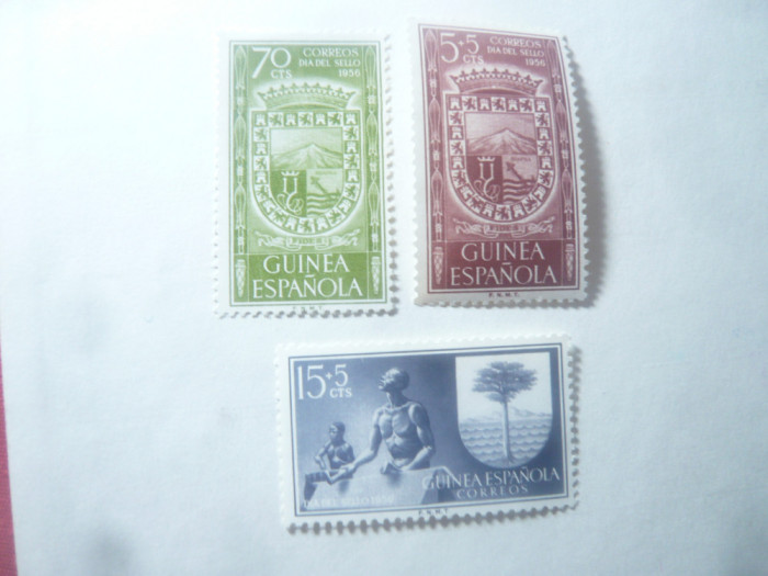 Serie Guinea Spaniola 1956 - Ziua Timbrului ,3 valori