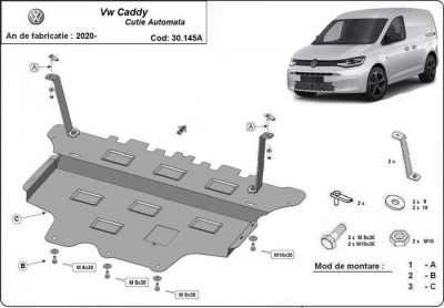 Scut motor metalic VW Caddy Cutie Automata 2021-prezent foto