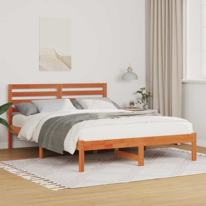 vidaXL Cadru de pat Maro ceruit 120 x 190 cm Lemn masiv de pin 872295