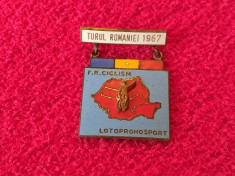 Insigna Sportiva - Turul Romaniei la Ciclism 1967 (Loto Pronosport) foto