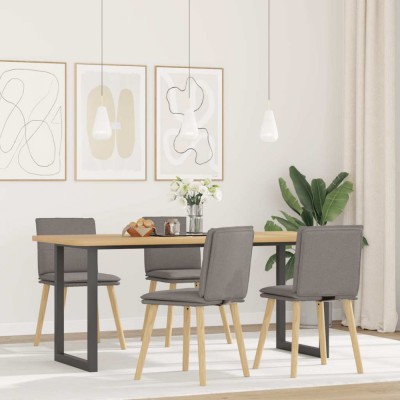 Gossi scaune de sufragerie, 4 buc., gri taupe, material textil foto