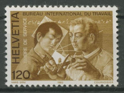 ELVETIA 1983 , 1988 BIT- ILO , OAMENI SI MUNCA , TIMBRE NESTAMPILATE foto