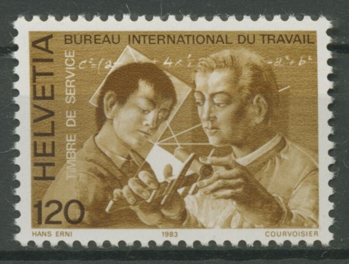 ELVETIA 1983 , 1988 BIT- ILO , OAMENI SI MUNCA , TIMBRE NESTAMPILATE
