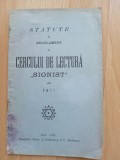 Statute si regulament al cercului de lectura Sionist din Iasi, 1907