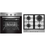 Pachet Samus Cuptor incorporabil Samus SC616GTXV, 56 L, 2200 W si Plita incorporabila PSG-64SX2, 4 arzatoare gaz, Inox