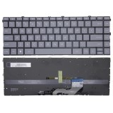 Tastatura Laptop, HP, Envy X360 15-FE, 15T-FE, TPN-C165, iluminata, gri deschis, layout US
