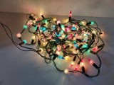 Set instalatie electrica lumini / luminite pom de Craciun, vintage, veche, 100 beculete colorate, anii 80-90
