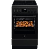 Aragaz Electrolux LKR564276K, Vitroceramica, 4 zone de gatit, SteamBake, Timer cu display electronic, Autocuratare catalitica, Iluminare cuptor, Grill