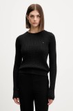 Tommy Jeans pulover de bumbac culoarea negru, light, DW0DW22165