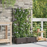 VidaXL Jardiniere cu sistem de irigare 2 buc maro