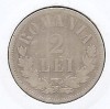 Romania 2 Lei 1872 - Carol I, Argint 10 g/835, 27 mm, KM-8