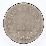 Romania 2 Lei 1872 - Carol I, Argint 10 g/835, 27 mm, KM-8