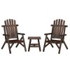 Set mobilier gradina 3 piese lemn masiv molid, scaune Adirondack, masa laterala. Gri/Natur. Rezistent intemperii. 