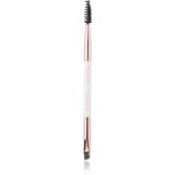Brushworks Double Ended Brow Brush perie pentru modelarea spr&acirc;ncenelor cu pensula 1 buc