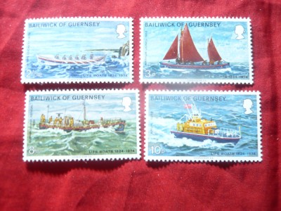 Serie Guernsey 1974 Ambarcatiuni in concurs , 4 valori foto