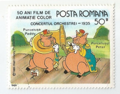 **Rom&amp;acirc;nia, LP 1153/1986, Desene animate Walt Disney (II), eroare, oblit. foto