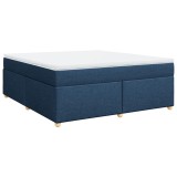 Cumpara ieftin Pat box spring cu saltea, albastru, 180x200 cm, material textil