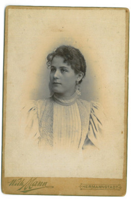 4981 - SIBIU, woman ( 16,5/11 cm ) - old CDV Photo foto