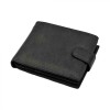 Portofel Barbati Piele Naturala, Compartimentat, Antifurt, Negru/Albastru/Gri, 12.5x10x2.5 cm