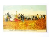 Cumpara ieftin Rară! Domeniul Coroanei Rușețu,carte poștală publicitară mașină de recoltat americană 1910