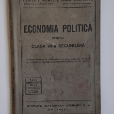 V. Hanes - Economia Politica pt. Clasa a VII-a Secundara Manual (1935)