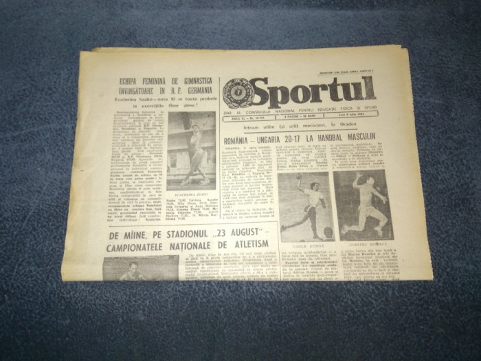 ZIARUL SPORTUL 9 IULIE 1984 INTERVIU HALAGIAN ANTRENOR STEAUA