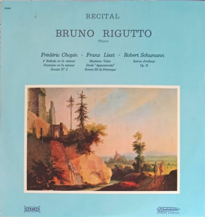 Disc vinil, LP. RECITAL BRUNO RIGUTTO. SET 2 DISCURI VINIL-Bruno Rigutto, Fr&eacute;d&eacute;ric Chopin, Franz Liszt