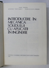 INTRODUCERE IN MECANICA SOLIDULUI CU APLICATII IN INGINERIE de RADU P. VOINEA ... FLORIAN PAUL I. SIMION , 1989 foto