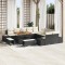 Set de canapea de gradina Gossi cu 13 piese si perne negru ratan poliester, canapea de gradina Gossi cu 2 locuri si perne negru ratan poliester, set d