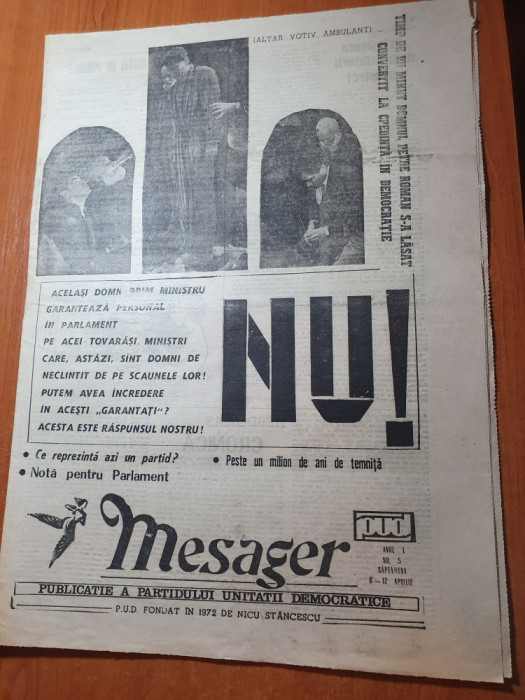 ziarul nu ! 6-12 aprilie 1990-targu mures,marturii inedite