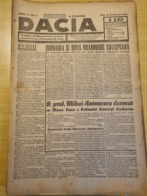 Dacia 14 ianuarie 1943-romania si noua oranduire europeana,articolul evreii foto