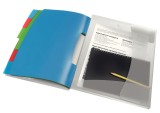 Mapa plastic A4 cu elastic 6 separatoare albastru Esselte Vivida