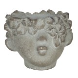 Ghiveci flori ceramica gri 12x10x9 cm