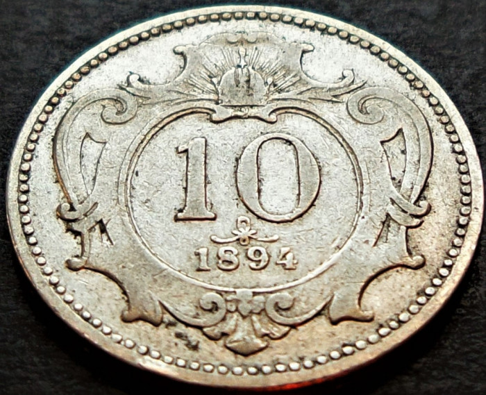 Moneda istorica 10 HELLER - AUSTRIA (AUSTRO-UNGARIA), anul 1894 *cod 2067