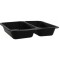 Set 50 Caserole termosudabile din PP pentru catering, negre, 2compartimente
