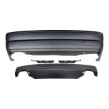 Set bara spate BMW Seria 3 (E46), Sedan, 06.1998-06.2005, grunduit, de vopsit; type M-Tech; cu elemente de fixare, cu spoiler; cu 2 gauri evacuare, c