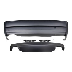 Set bara spate BMW Seria 3 (E46), Sedan, 06.1998-06.2005, grunduit, de vopsit; type M-Tech; cu elemente de fixare, cu spoiler; cu 2 gauri evacuare, c